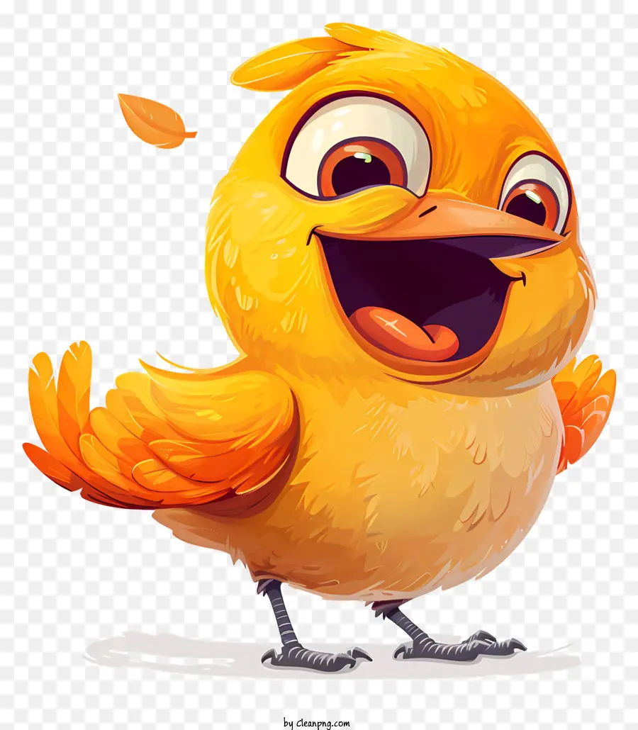 uccello giallo uccello uccello carino uccello giocoso uccello uccello piumato - Simpatico uccello giallo con corona in stile cartone animato