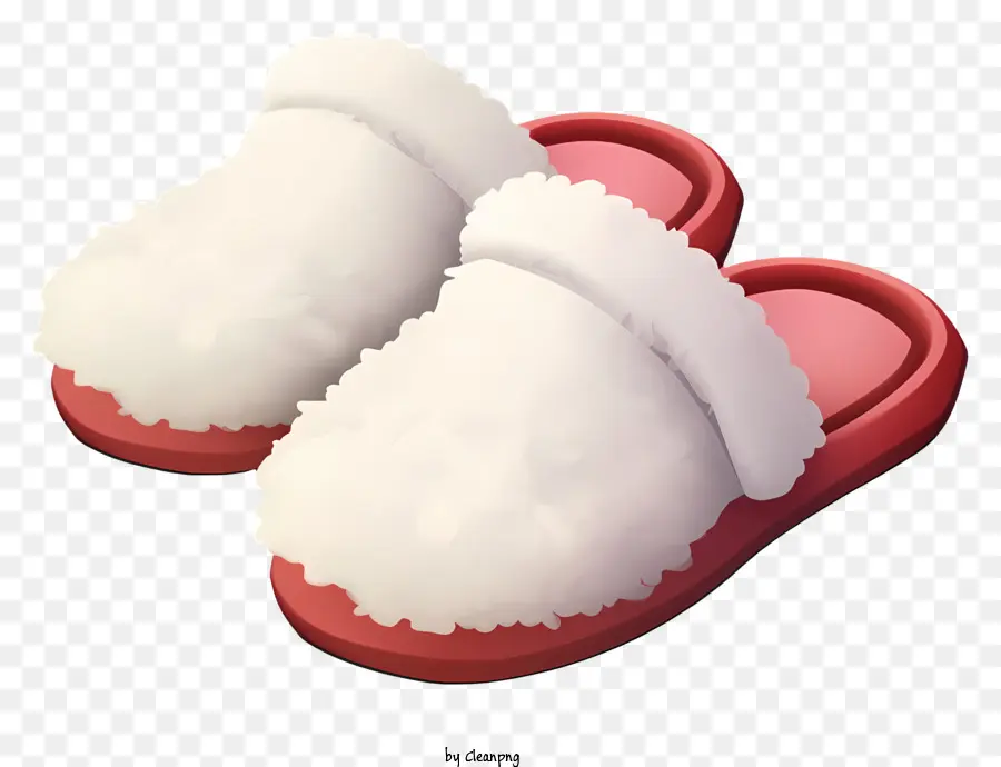weiche flauschige Hausschuhe Schneeschuhe Fuzzy Pantoffers Weiße Hausschuhe rote Soled -Hausschuhe - Schneebedeckte Hausschuhe aus verschwommenem weißem Material