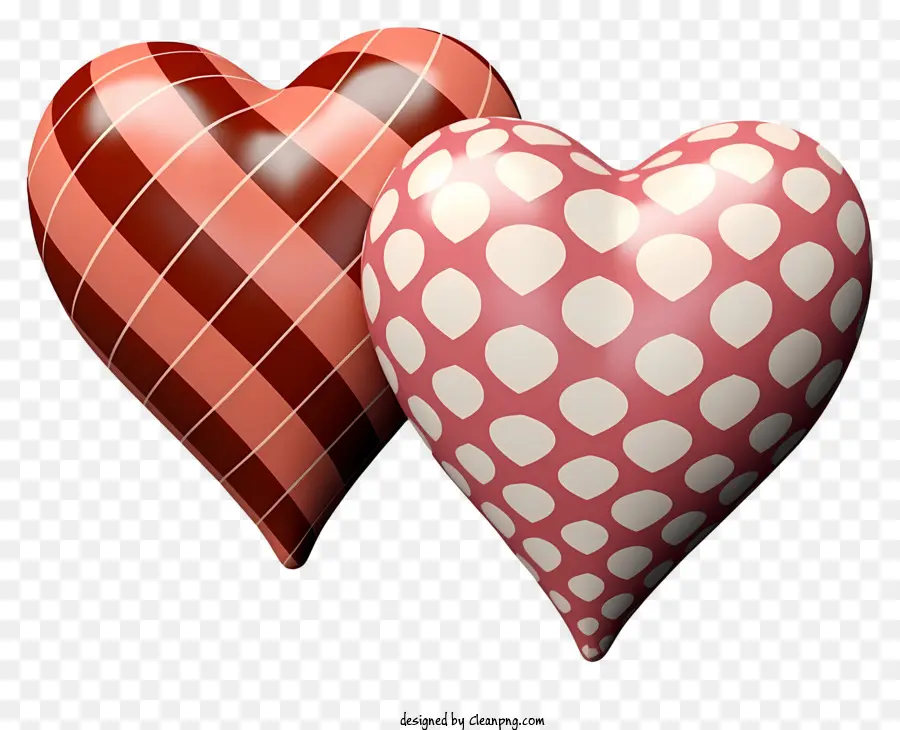 Schokolade - Zwei Polka Dot -Herzformen mit Ausschnitten