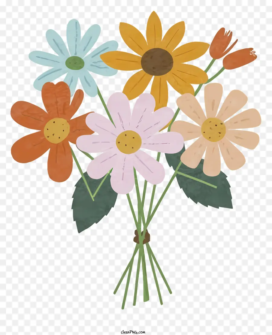 bouquet di fiori - Bouquet colorato di vari fiori disposti simmetricamente