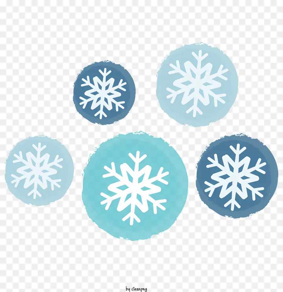 Schneeflocken - Schneeflocken auf blauem Hintergrund, zart und kompliziert