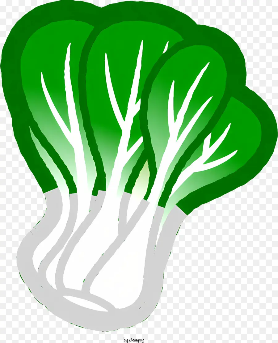 icon leafy vegetables white cylindrical shapes green translucent borders small white lines