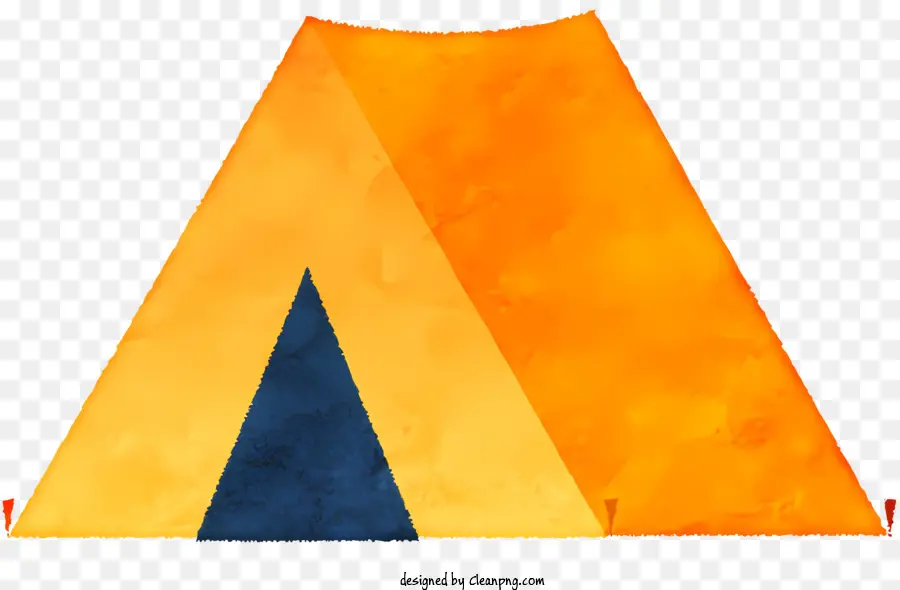 Icon Aquarell Tent Dreiecke Orange und Blau - Farbenfrohe Aquarellaufstellung eines lebendigen Zeltes