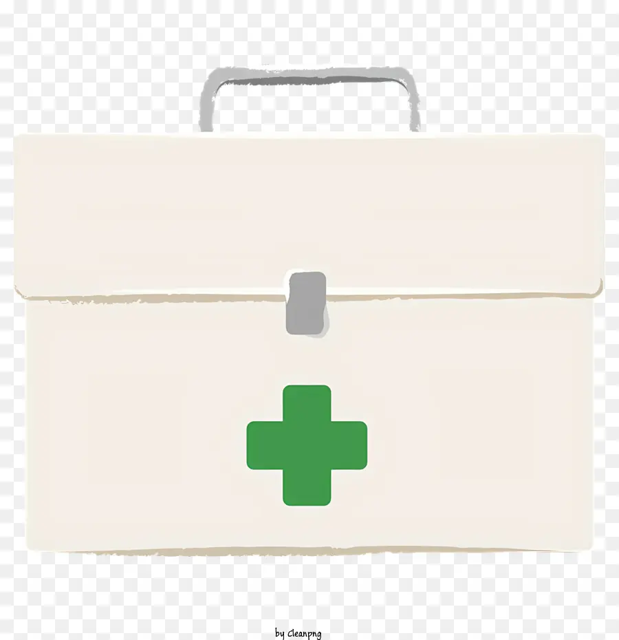 Biểu tượng Túi y tế Túi màu xanh lá cây Cross White Chữ viết y tế - Túi y tế màu trắng với cây thánh giá màu xanh lá cây, đóng cửa