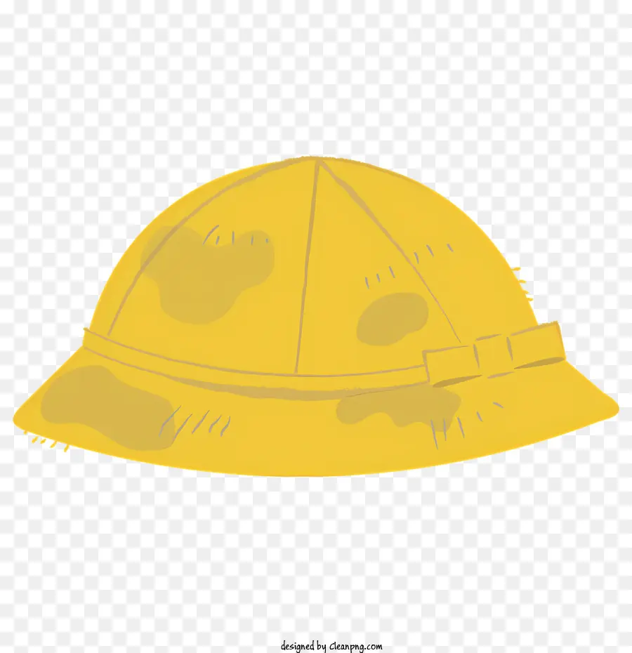 Icon gelbe Helm glatte Oberfläche kleines Loch weiße Flecken - Gelbem Helm mit glatte Oberfläche, kleinem Loch, weißen Flecken