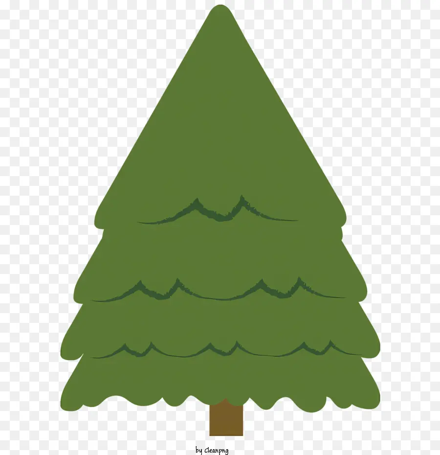 icon albero verde lungo rami di bagagliaio - Immagine verde dell'albero con tronco ombreggiato e rami