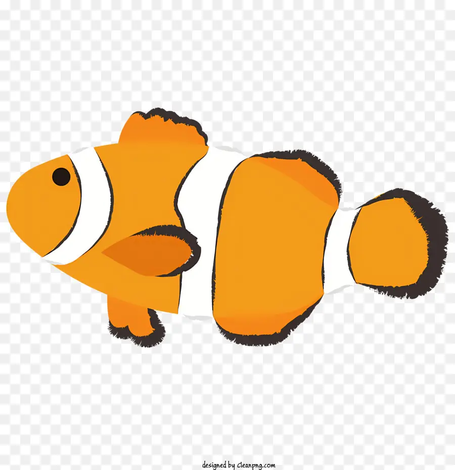 Icona Clown Fish Fish Fish Fish Bright Orange Fish Creatura sott'acqua - Pesce clown dei cartoni animati in ambiente amichevole e naturale