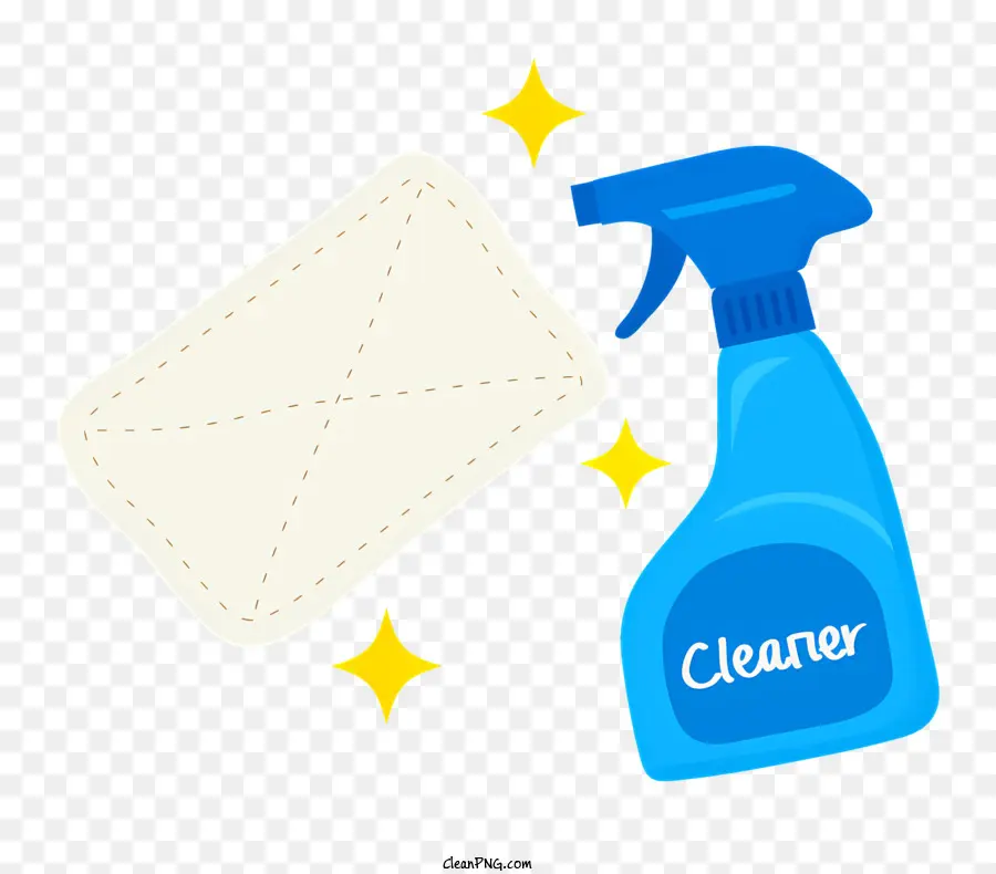 Icon pulizia del flacone spray Peso di pulizia in bianco e nero Immagine blu trasparente blu flacone spray - Immagine in bianco e nero delle forniture di pulizia