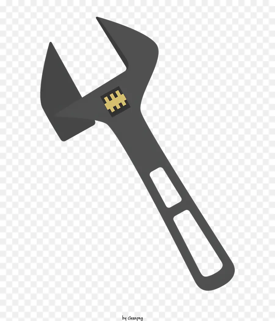 Biểu tượng Wrench Grip Công cụ tay cờ lê đen - Cờ lê màu đen với 