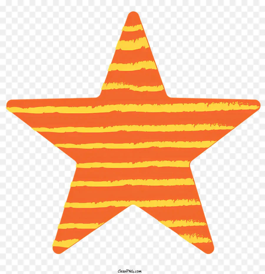 Icon Star Stripe Pattern Orange Color Round Forma - Stella a strisce arancioni con forma rotonda e punti