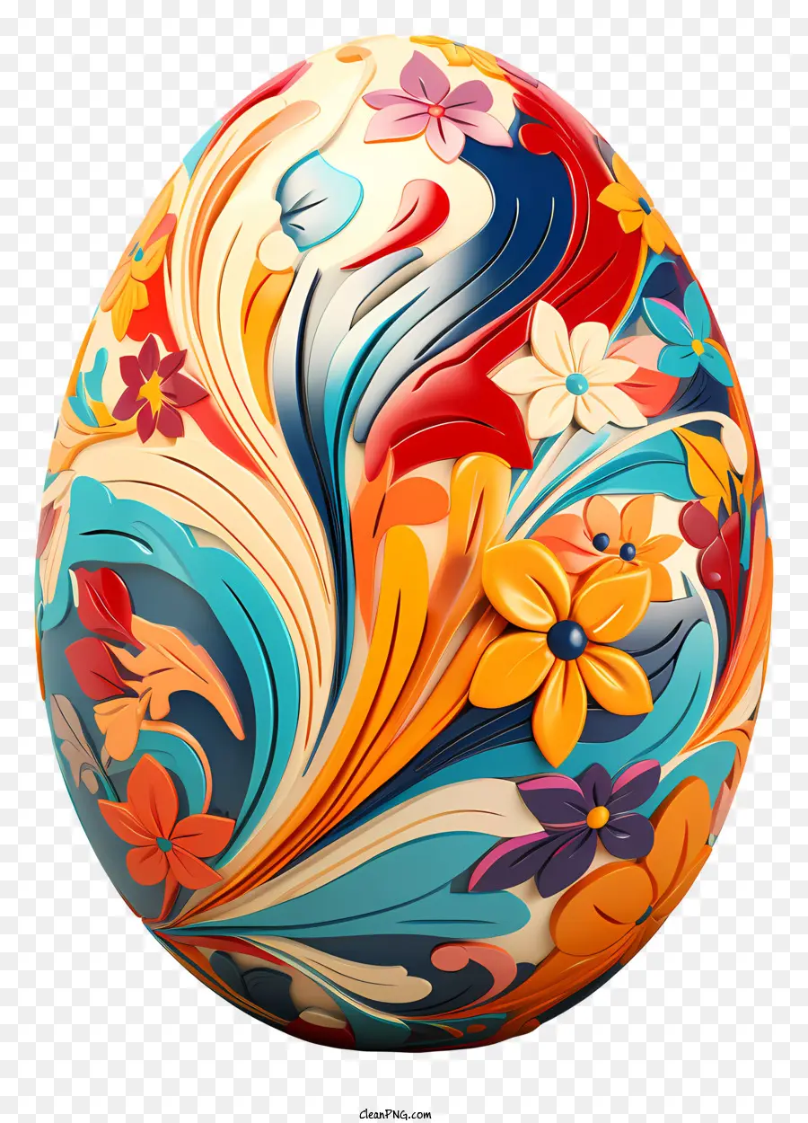 Trứng Phục sinh Trang trí trứng đầy màu sắc Thiết kế phức tạp các yếu tố trang trí công phu - Được thiết kế phức tạp, trứng đầy màu sắc trên nền đen