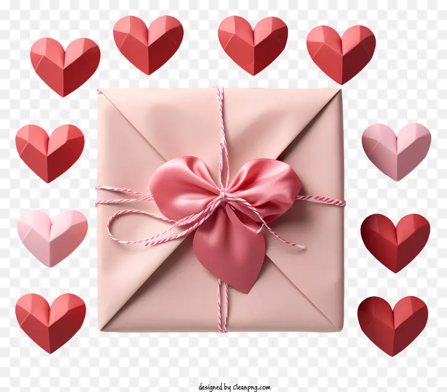 Valentinstag - Rosa Geschenk mit Herzen, perfekt für den Valentinstag