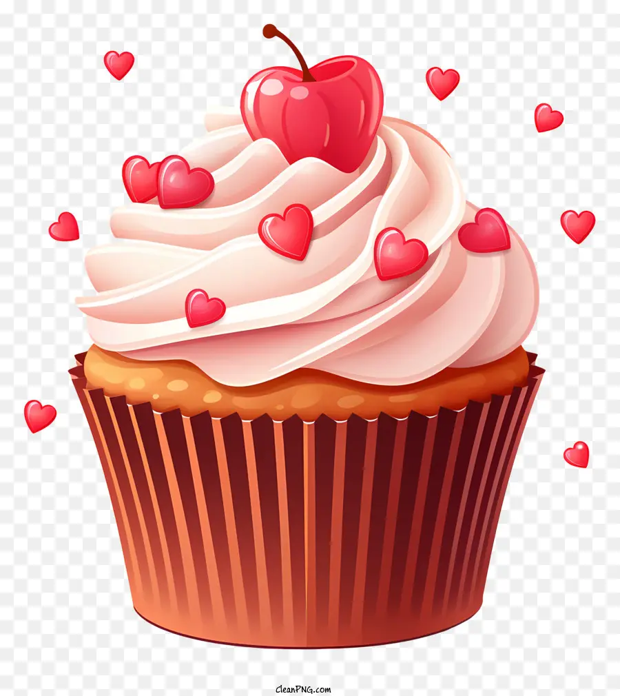 cupcake cupcake rossa in velluto glassa di cioccolato cioccolato ciliegia - Cupcake in velluto rosso con ciliegie e gocce di cioccolato