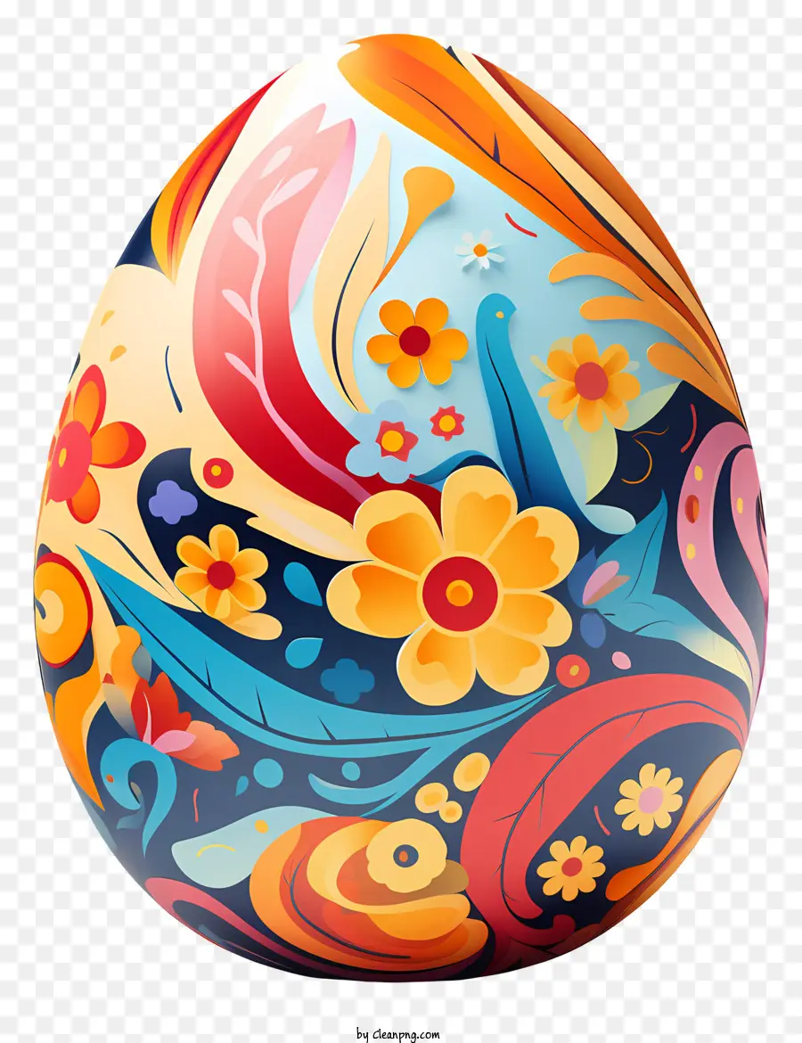 trứng phục sinh - Trứng đầy màu sắc, hoa với hoa văn phức tạp