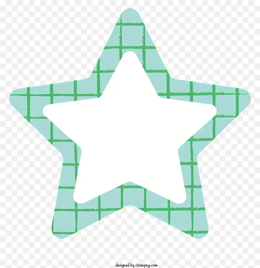geometrische Formen - Grün -weißer Stern auf schwarzem Hintergrund