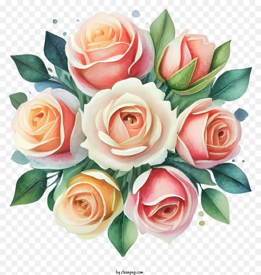 hoa hồng - Bouquet of Pink Roses với các kích cỡ khác nhau