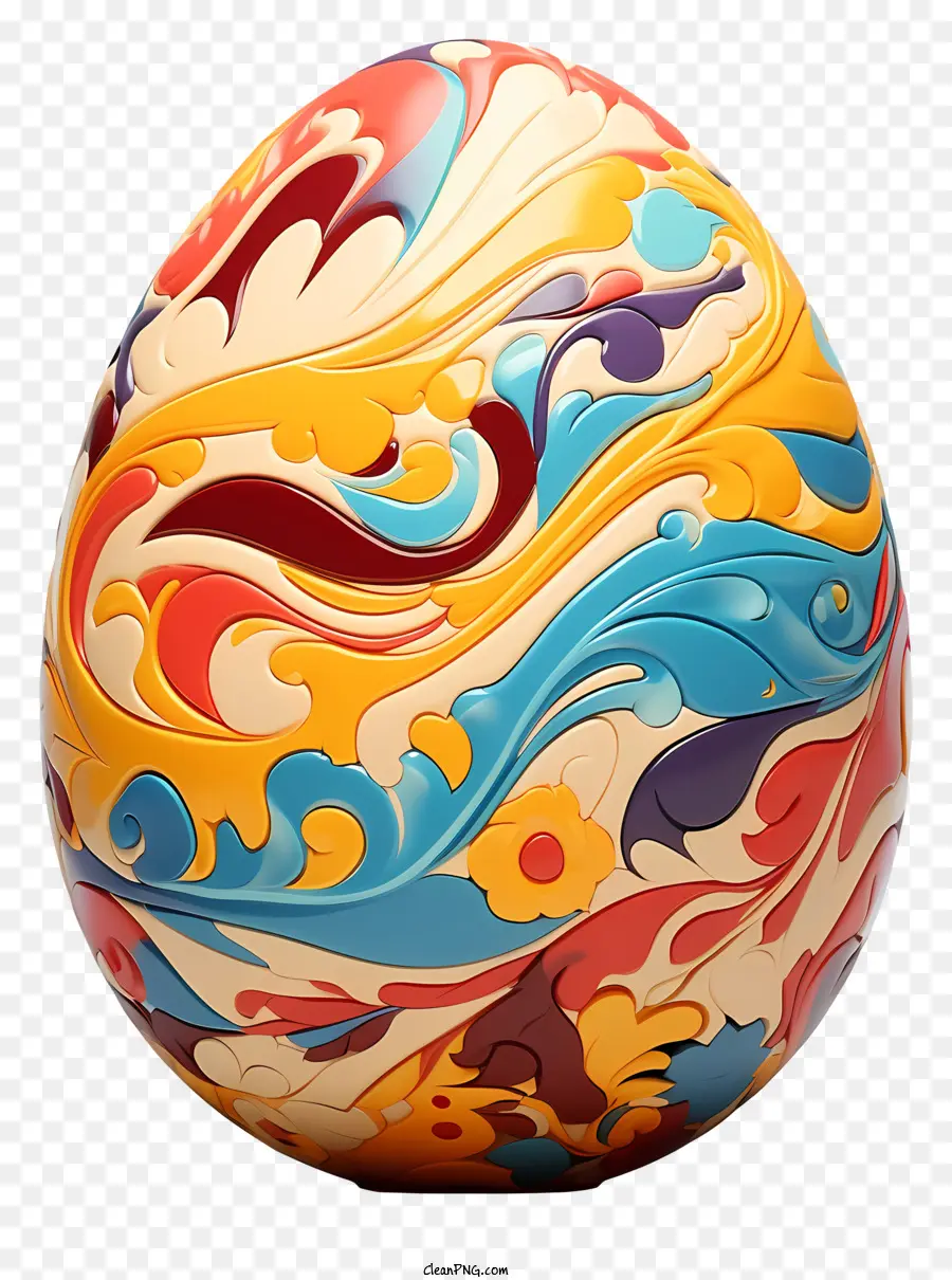 Ostereier bunte Eier wirbelnde Design aufwändige Eiertöne von Gelb - Farbenfrohe, wirbelnde Ei mit komplizierten Blumenmustern