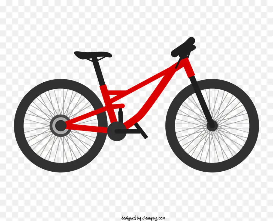 icona senza un'immagine per descrivere comunque la bici a una ruota rossa e nera - Semplice bicicletta rossa e nera con una ruota