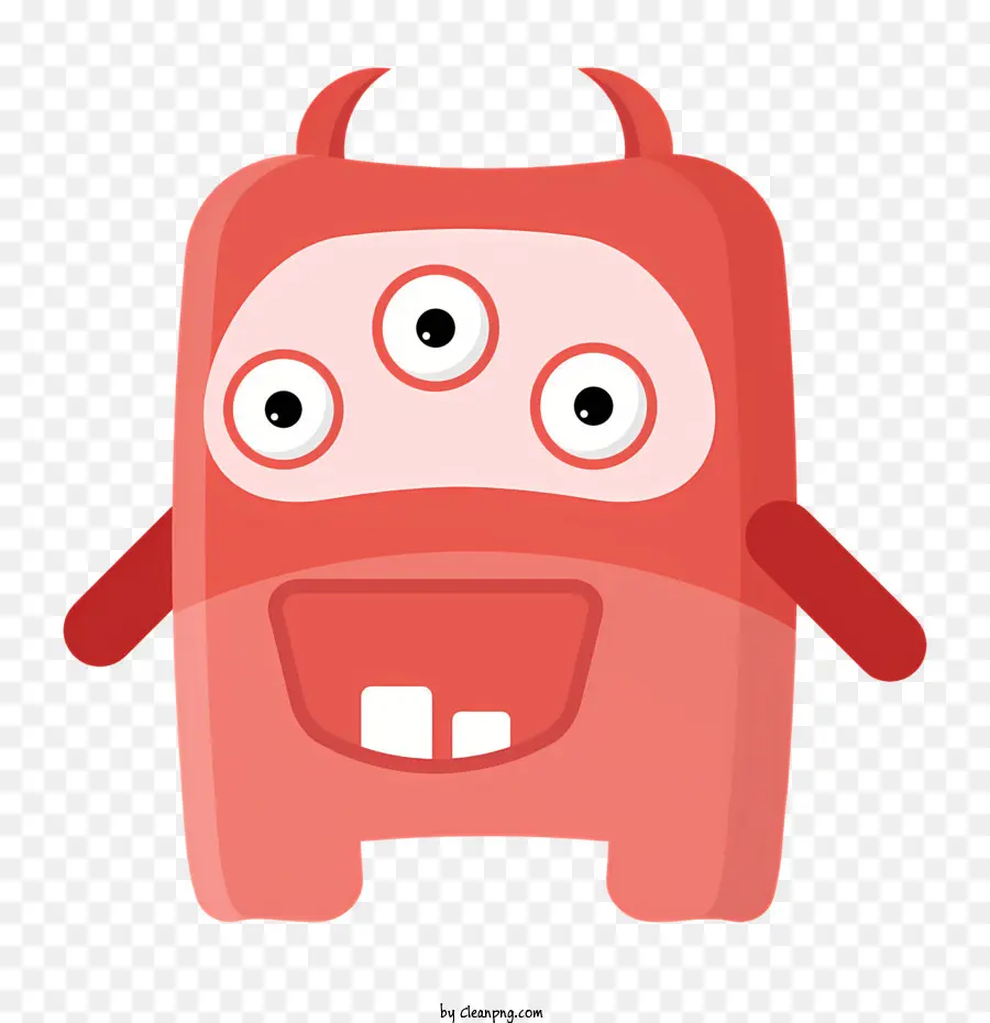 Icon kleine Monster Große Augen großer Mund drei Spikes - Kleines rotes Monster mit Krone, lächelnd und stehend
