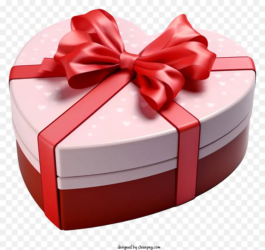 scatola regalo - Scatola regalo con nastro rosso, forma del cuore. 
Lucido, sullo sfondo nero
