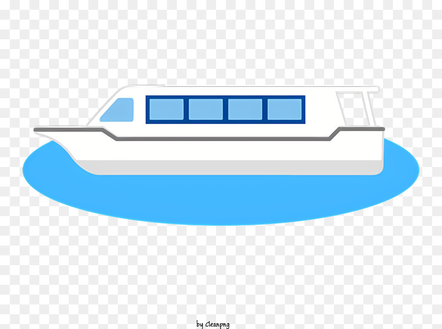 Icon kleines Fährboot für kurze Reisen Passagierfähre Blaue Fenster - Kleines elegantes Fährboot mit blauen Fenstern