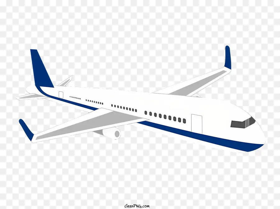 Icon Flugzeug -Cartoon Zwei Motoren Blue Stripe - Cartoonflugzeug fliegt mit blauem Streifen und Propeller