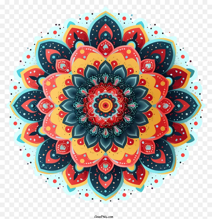 mạn la - Mandala rực rỡ đầy màu sắc với hoa văn phức tạp