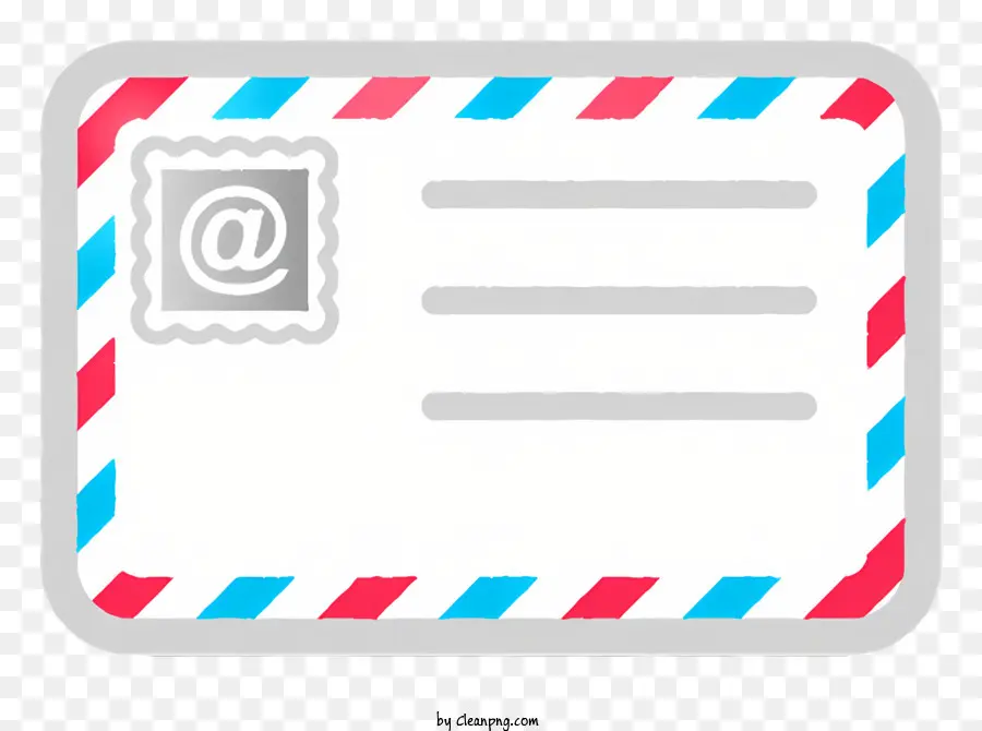 E Mail Symbol - Stilisierter Umschlag mit E -Mail -Adresse in Streifen