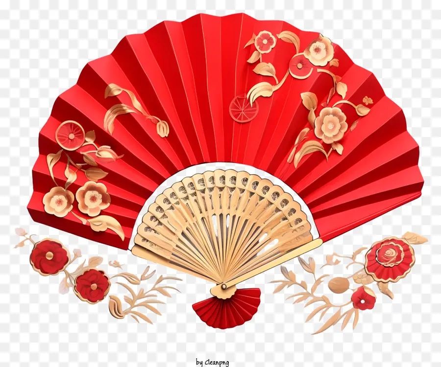 disegno floreale - Fan di seta con disegni floreali tenuti e salutati