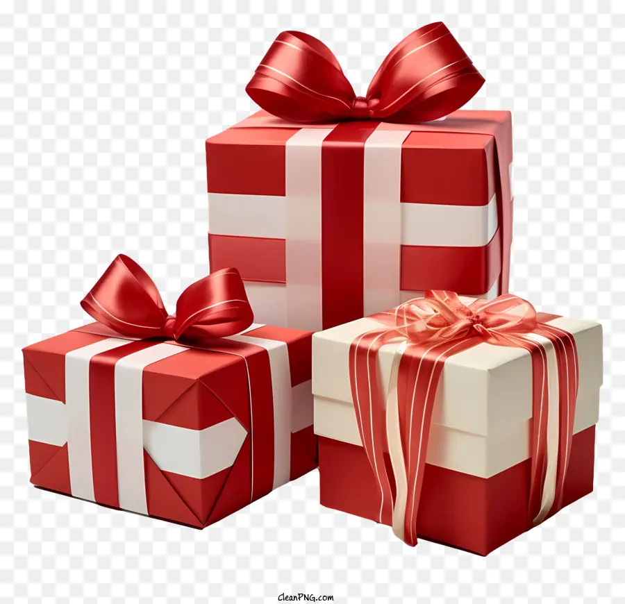 Geschenkbox - Drei gestapelte Geschenkboxen mit Schleifen oben