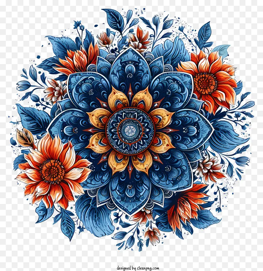 disegno floreale - Fiore colorato con design di petali unici in vaso