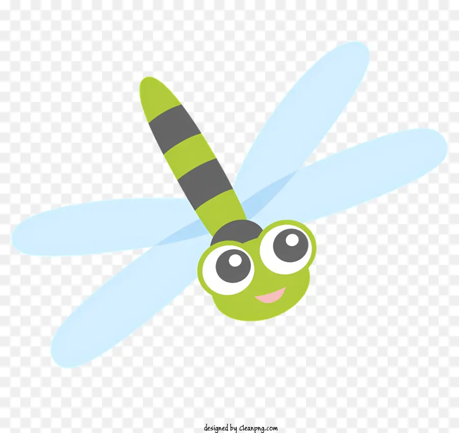 Flügel - Realistische Libelle mit Spread Wings and Stripes