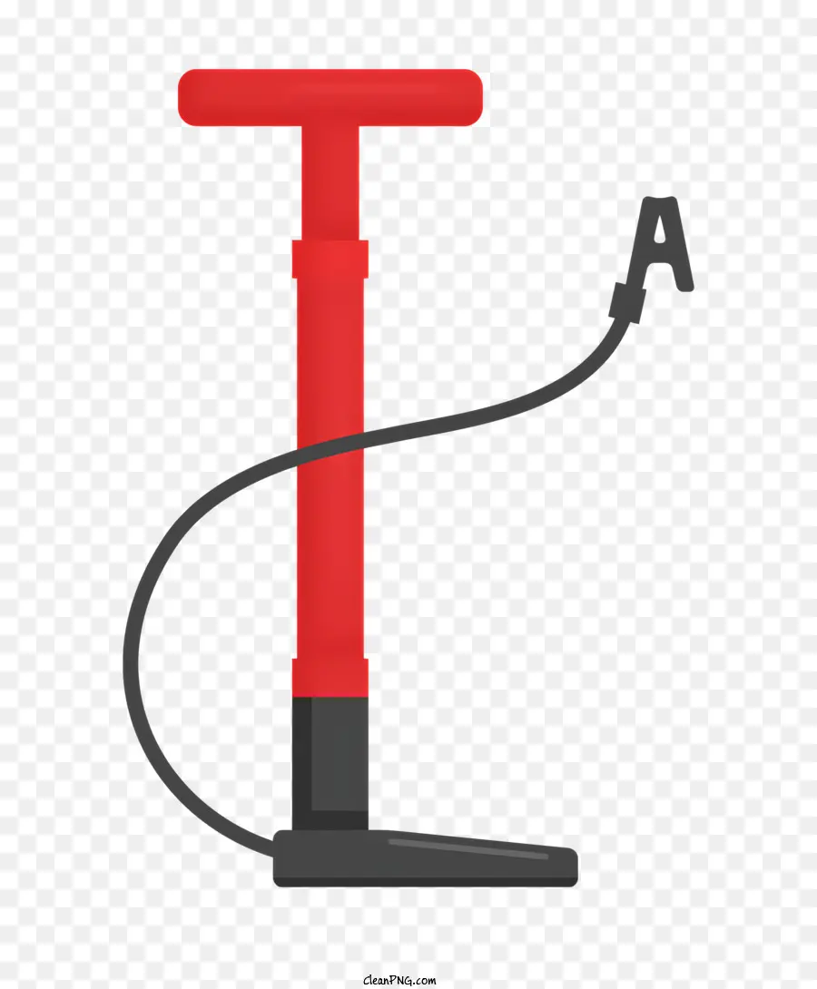 Icona Pompa bici Pompa rossa Pneumatico per l'inflazione del tubo flessibile - Pompa bici rossa con tubo e maniglia