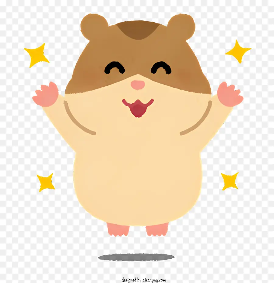 Hamster - Happy Hamster in Cage mit Begrüßungsetik