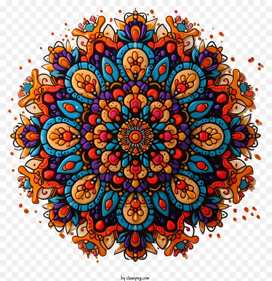Mandala - Kompliziertes kreisförmiges Design mit farbenfrohen Formen