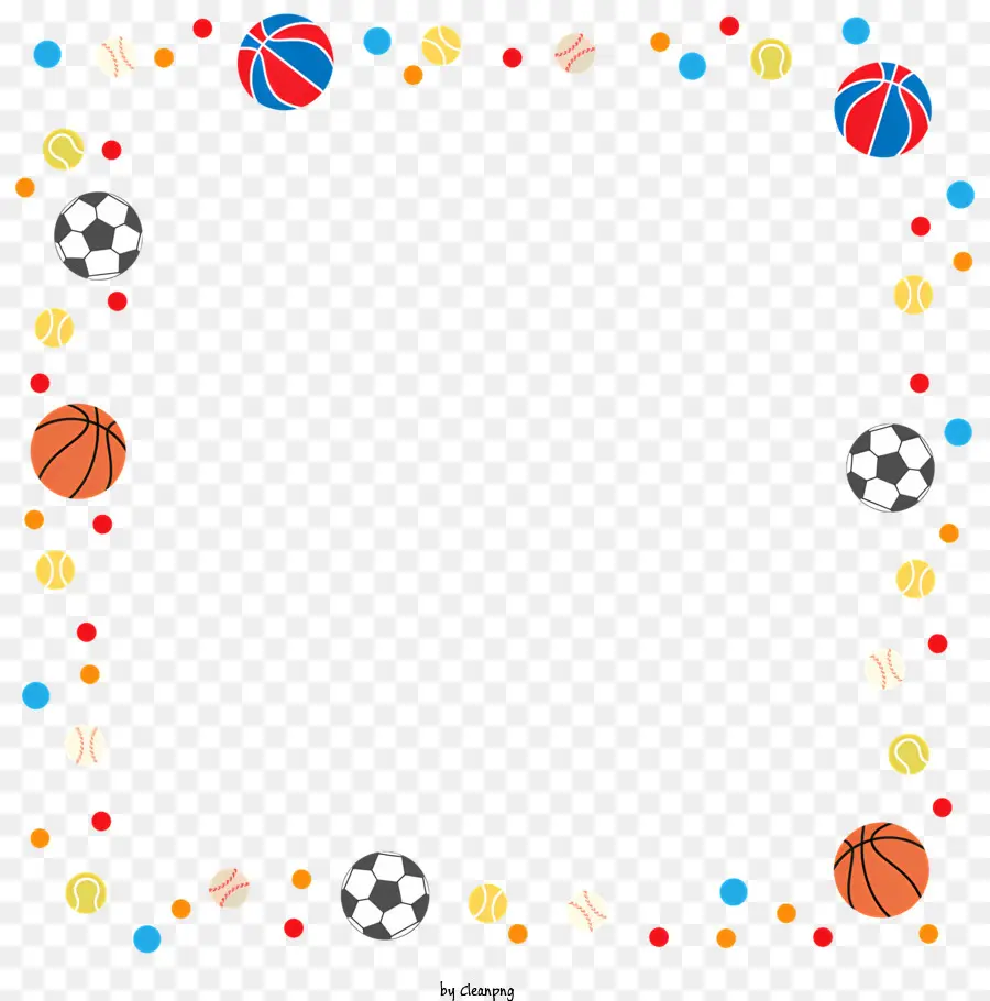 bunte Rahmen - Farbenfroher und spielerischer Rahmen mit Sportbällen