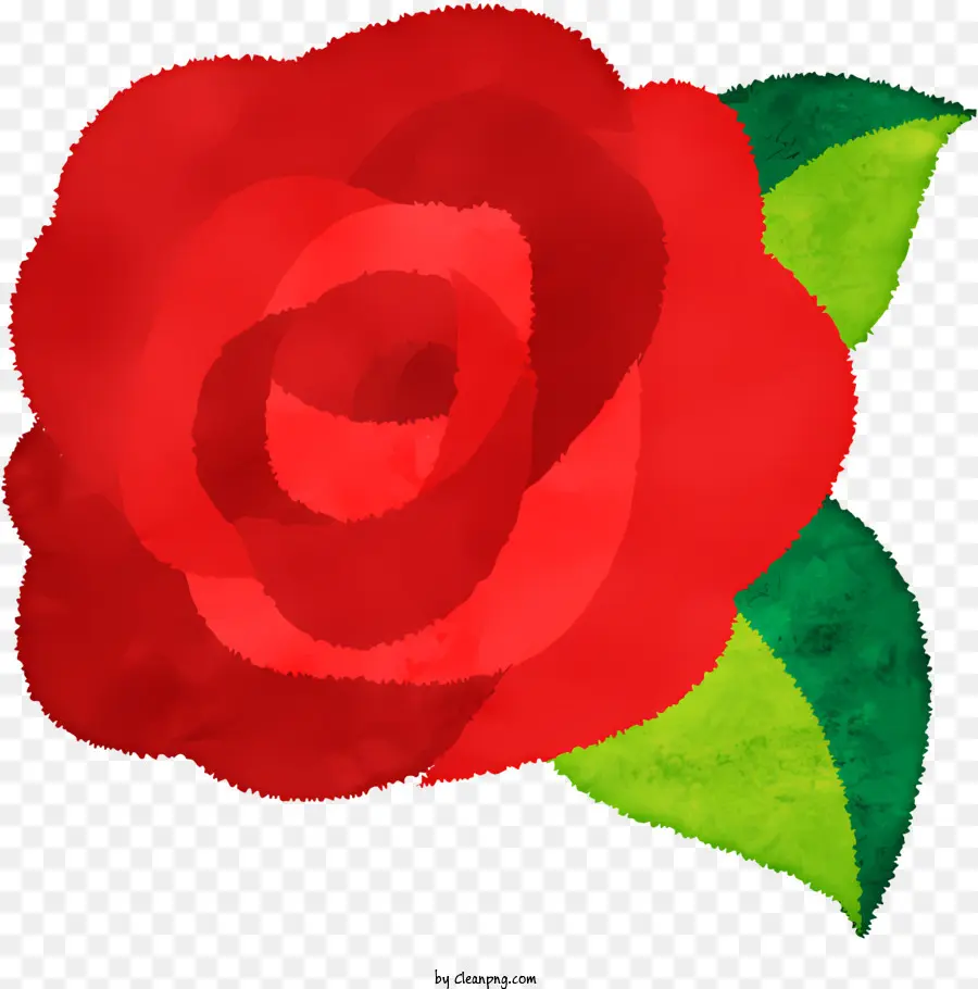 rote rose - Rote Rose mit grünen Blättern auf schwarzem Hintergrund