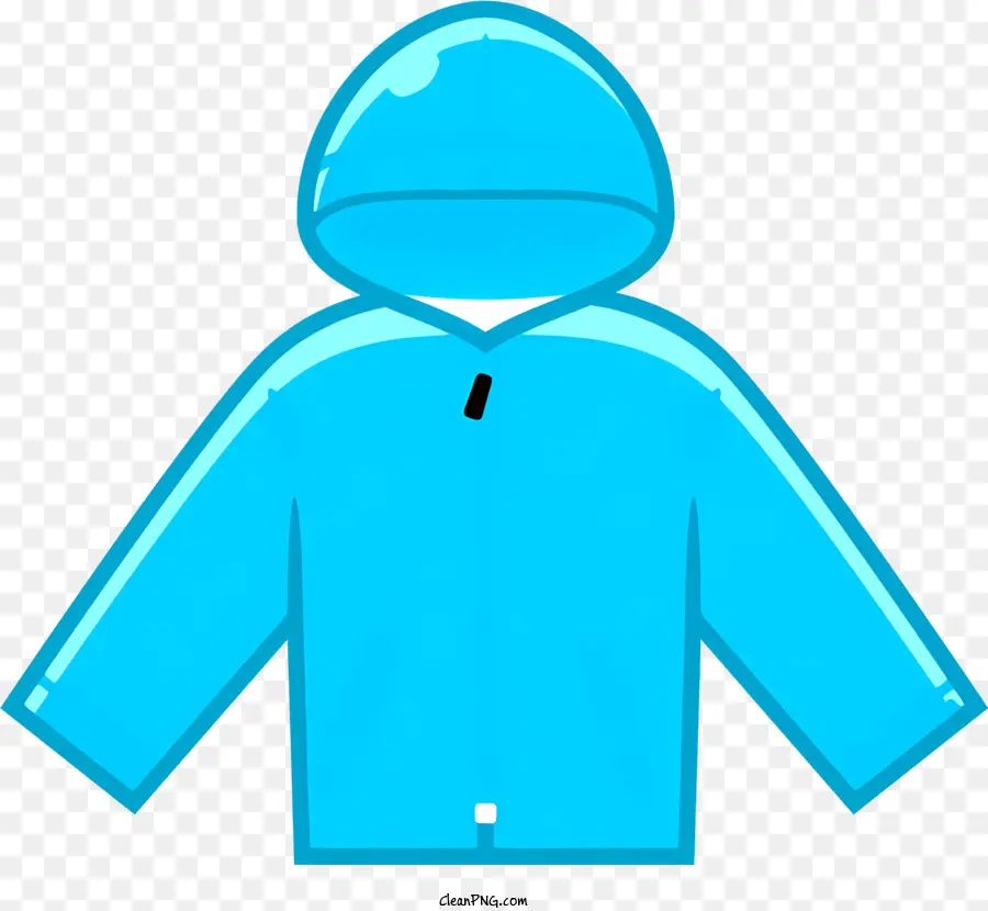 Icon Regenmantel mit Kapuze Regenmantel Blauer Regenmantel Hoodie - Blauer Regenmantel mit gefalteter Kapuze und Ärmel