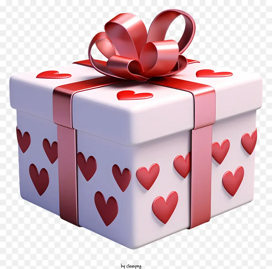 Geschenkbox - Herzförmige Geschenkbox mit rotem Band und Bug
