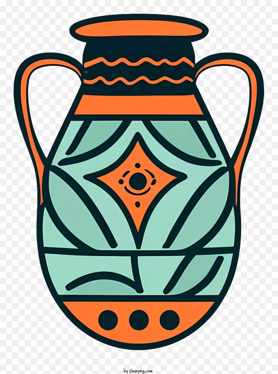 Orange - Farbenfrohe Vase mit dekorativem Design und glatte Oberfläche