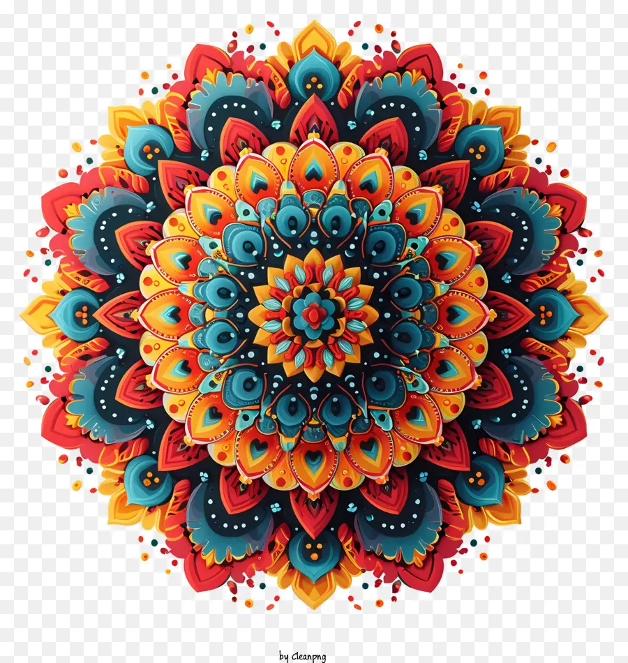 disegno floreale - Design floreale intricato e colorato con dettagli vibranti