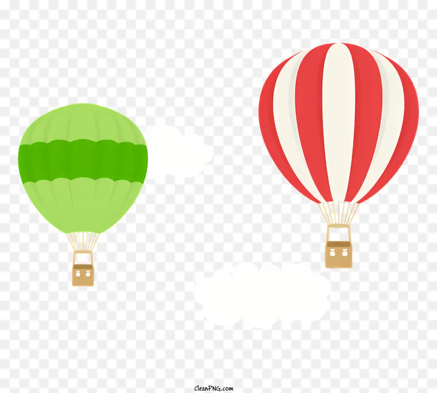 Palloncini verdi - Palloncini colorati volano sotto soffici nuvole bianche