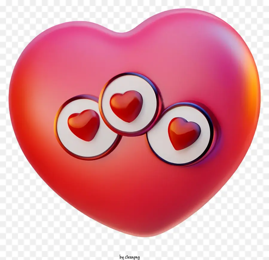 simbolo di cuore - Cuore rosso con tre cuori bianchi attaccati