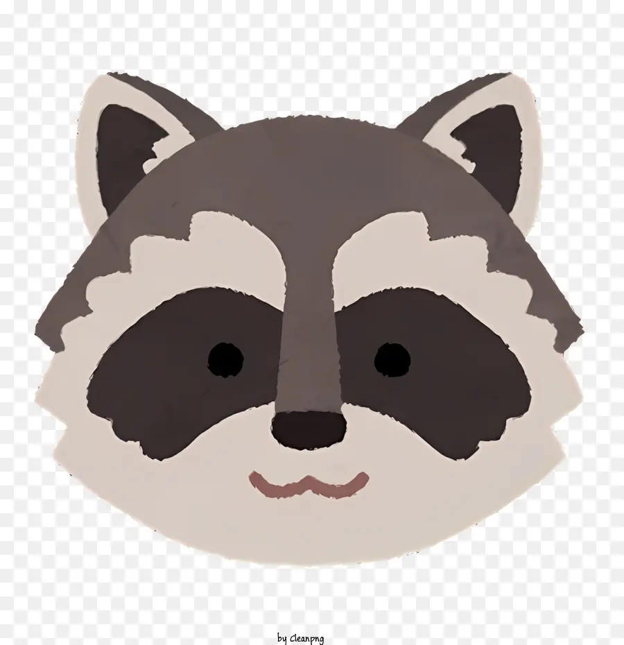 Nature Raccoon Head mắt lớn Mũi màu xám và màu trắng - Đầu gấu trúc dễ thương với đôi mắt to và biểu cảm thân thiện