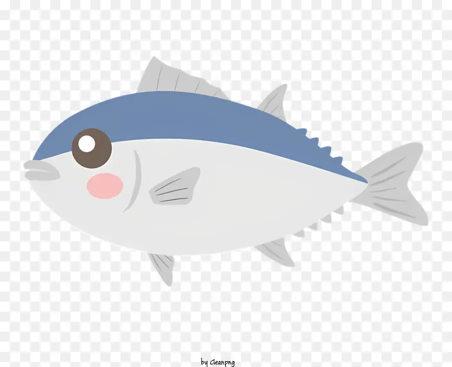 icona pesce acquatico animale blu e bianco pesce piccola bocca - Piccolo pesce blu e bianco trovato nell'oceano