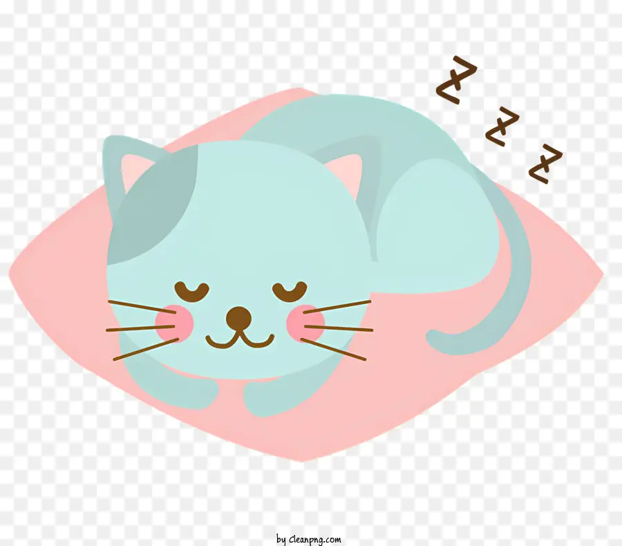 SCUOLA CUPICA CATTO CATTO SPETTANTE PERCHIO POCCHIO ADORABLE CATTO - Case gatto che dorme sul cuscino rosa. 
Immagine adorabile e calmante per la decorazione