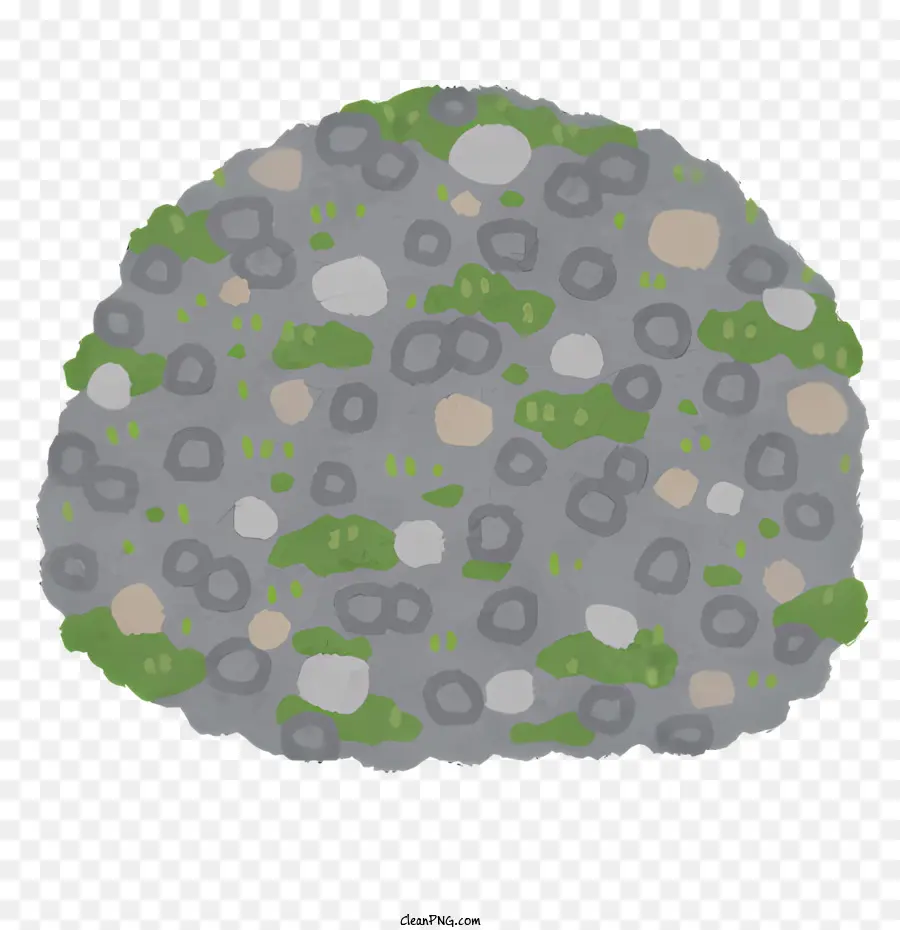 Naturgrau Fel - Graues Gestein mit weißen Steinen, glatte Oberfläche. 
3D -Darstellung