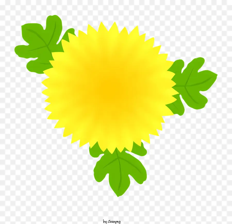 Gesteck - Große gelbe Blume mit grünen Blättern und Stiel
