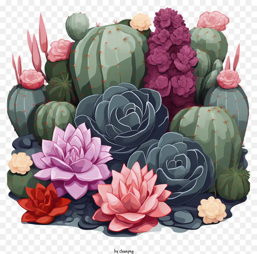 piante gravi succulenti piante paesaggi rocciosi - Cactus colorati e succulenti prosperano nel paesaggio roccioso