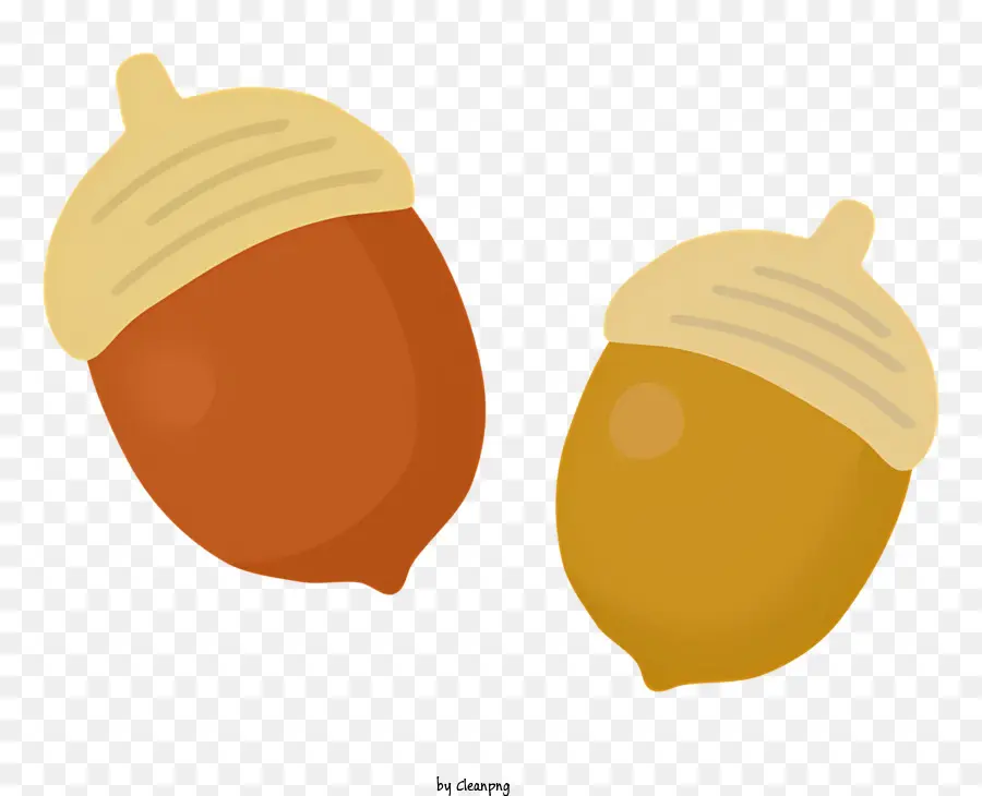 Biểu tượng acorns màu nâu acorn màu vàng acorn breness - Hai quả trứng, nâu và vàng, màu đen